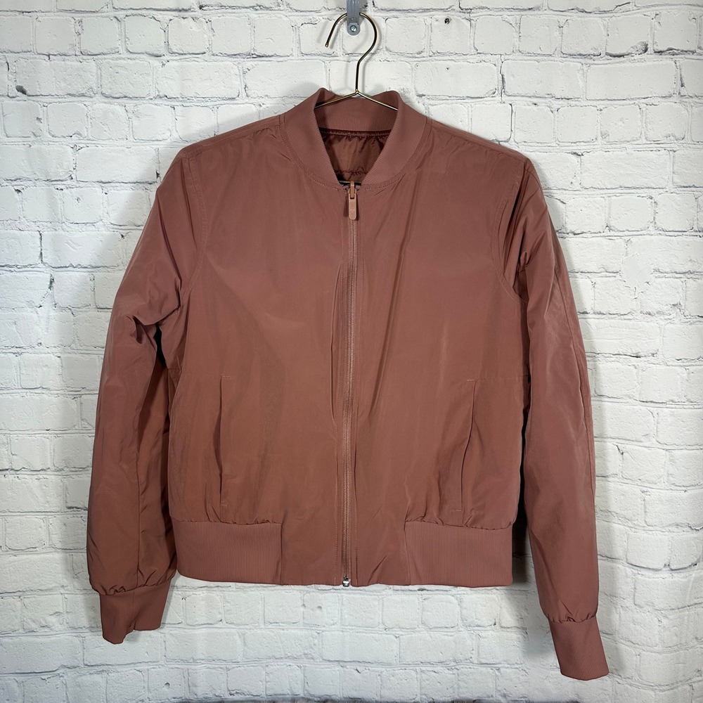 Lululemon Non-Stop Bomber Jacket Reversible Mauve Rosewood Full Zip 8 LW4BNMS
